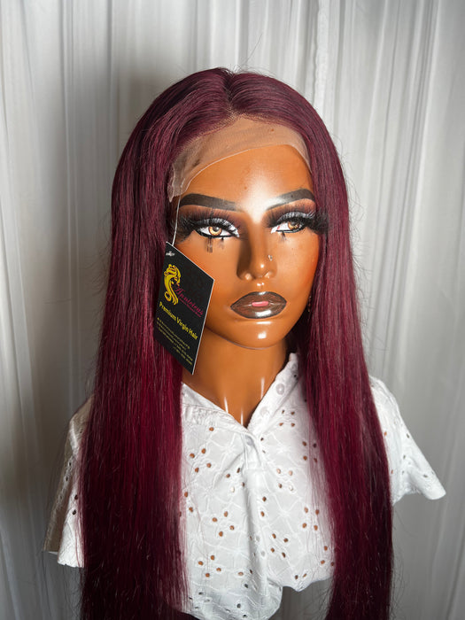 Annicious Luxury Signature  Burgundy Bone Straight Wig